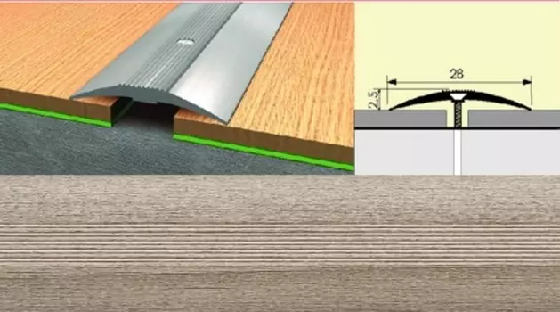 Универсальный стык 28мм 1,8 дуб дымчатый