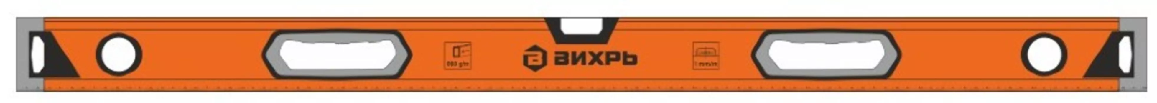 Уровень Вихрь "Усиленный" 1000 мм, алюминиевый, 3 глазка, зеркальный