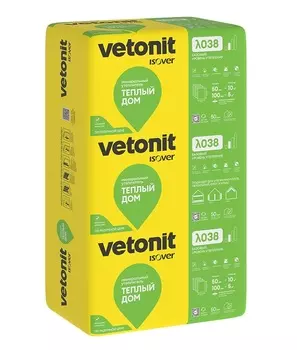 Утеплитель Изовер Теплый Дом Плита 100 мм, 5 м2, 610х1170 мм 7шт.