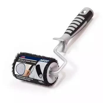 Валик в сборе Профи для нанесения штукатурок, черный нейлон, 100 мм