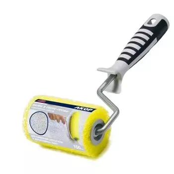 Валик в сборе Профи для нанесения штукатурок, структурный поролон, 100 мм