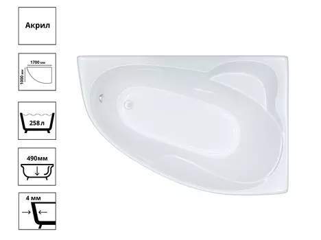 Ванна Изабель 1700*1000 левая NEW