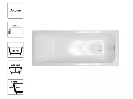 Ванна Прага 170 см, с экраном