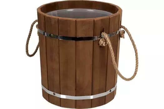 Ведро 18 л (термо) с пластиковой вставкой, липа, "Банные штучки"