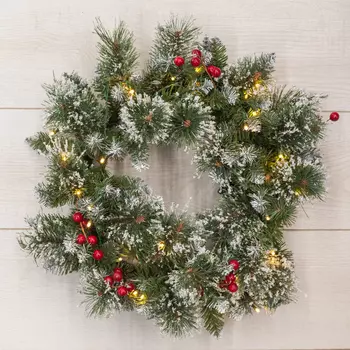 Венок новогодний HS-R051-110-FMX-FA-35LEDBOX