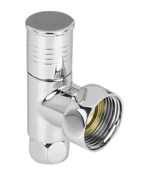 Вентиль запор. угл. с двумя накид. гайками 1 ВР х 1/2 ВР, круг.для полотенцесушит., пара VALFEX