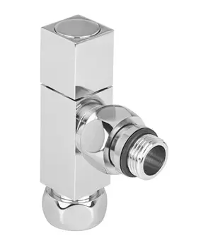 Вентиль запорн. угл. с накидной гайкой 3/4 ВР х 1/2 НР, квадр, для полотенцесушит., пара VALFEX