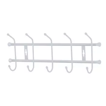 Вешалка настенная 5 крючков (485*190*67мм) цвет серебро