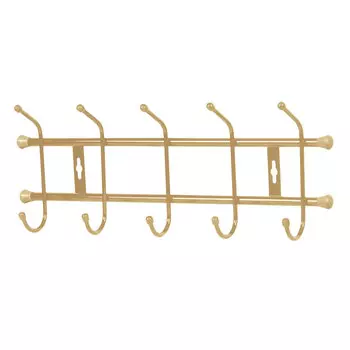 Вешалка настенная 5 крючков (485*190*67мм) цвет золото