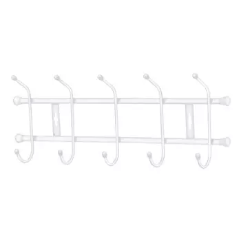 Вешалка настенная 5 крючков (485*190*67мм) матовый белый
