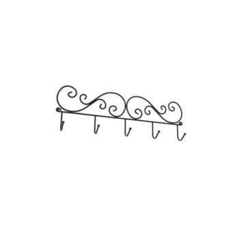 Вешалка настенная "Кружева 5" Черный