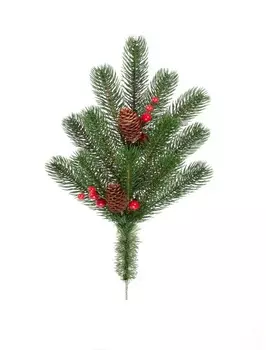 Ветка декоративная 50 см ягоды шишки РК