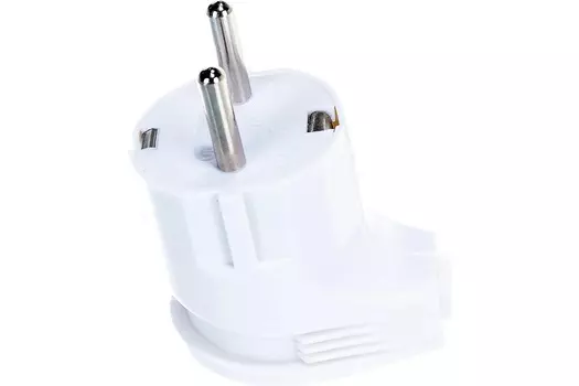 Вилка электрическая угловая 16А 250В с заземл. бел. (еврослот) UNIVersal А105