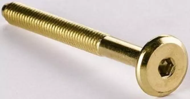 Винт 6*40 мм мебельный с плоской головкой, латунированный, 20 шт