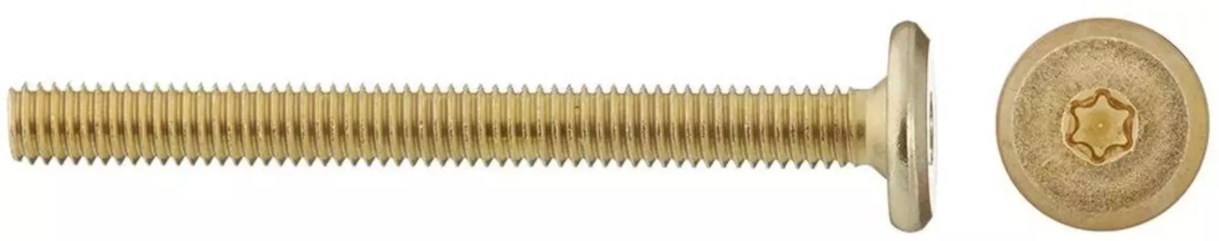 Винт 6*60 мм мебельный с плоской головкой, латунированный, 20 шт