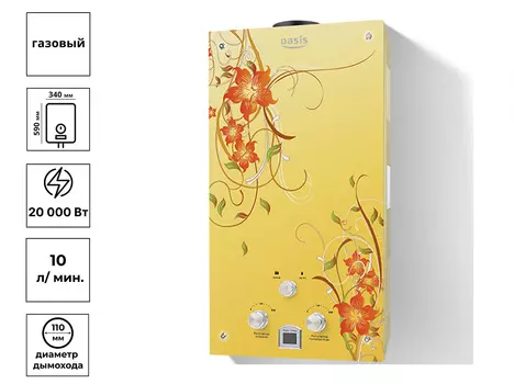 Водонагреватель газовый ОАЗИС, проточный серия Class 20 BG (FG.YG)