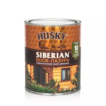 Воск-лазурь Husky Siberian декоративно-защитный состав для древесины бесцветный 0,9л