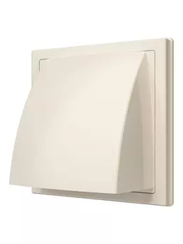 Выход стенной вытяжной с обратным клапаном 150х150 с фланцем D125, ASA Ivory