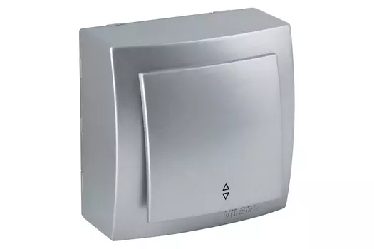 Выключатель 1-клавишный NILSON проходной Themis, серебро