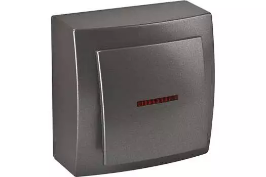 Выключатель 1-клавишный NILSON Themis с подсветкой, антрацит