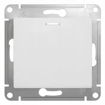 Выключатель 1-клавишный Schneider Electric GLOSSA с подсветкой, белый