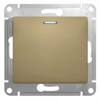 Выключатель 1-клавишный Schneider Electric GLOSSA с подсветкой, титан