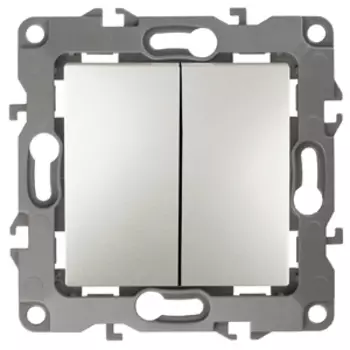 Выключатель 2-клавишный Эра 12-1104-15 10АХ-250В, перламутр