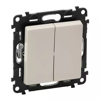 Выключатель 2-клавишный Legrand Valena Life, слоновая кость, 10А, 250В