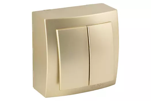 Выключатель 2-клавишный NILSON Themis золото