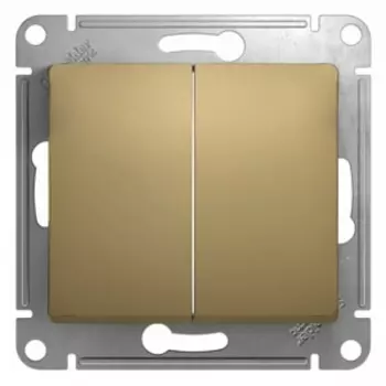 Выключатель 2-клавишный Schneider Electric GLOSSA титан