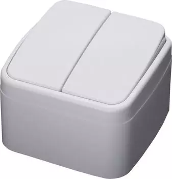 Выключатель 2-клавишный STEKKER Basic PSW10-42-20 открытой установки, белый