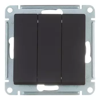 Выключатель 3-клавишный AtlasDesign 10А IP20 механизм карбон