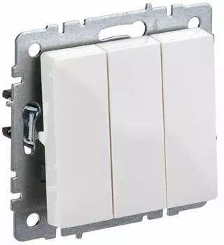 Выключатель 3-клавишный IEK BRITE 10А ВС10-3-0-БрБ белый
