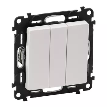 Выключатель 3-клавишный Legrand Valena Life 10А 250В белый