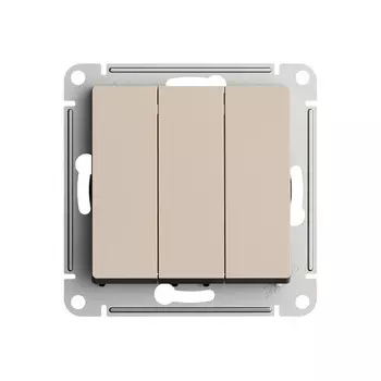 Выключатель 3-клавишный Systeme Electric Atlasdesign песочный