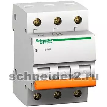 Выключатель автоматический Schneider ВА63 3 П 50А С 4,5 кА