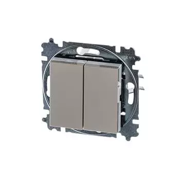 Выключатель двухклавишный ABB Levit кофе макиато/белый 2CHH590545A6018