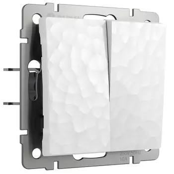 Выключатель двухклавишный WERKEL Hammer белый W1220001