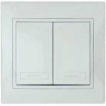Выключатель Lezard МИРА 2-клавишный скрытой установки, белый