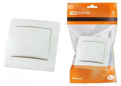 Выключатель "Таймыр" TDM 1 кл. 10А белый