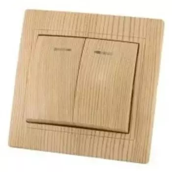 Выключатель "Таймыр" TDM 2 кл. с подсветкой 10А "ЭКО" (сосна)