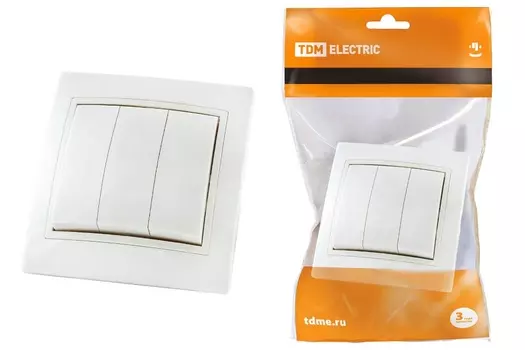 Выключатель "Таймыр" TDM 3 кл. 10А белый