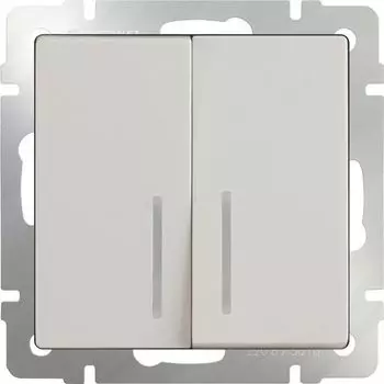 Выключатель WERKEL двухклавишный с подсветкой WL03-SW-2G-L слоновая кость