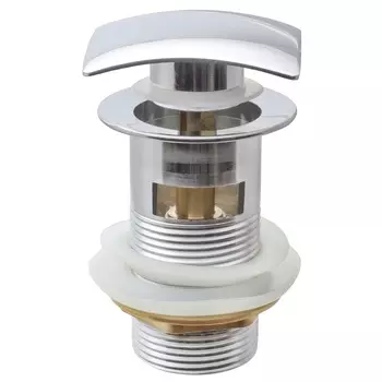 Выпуск для умывальника 1.1/4, системы клик-клак с отверстием для перелива, квадратный