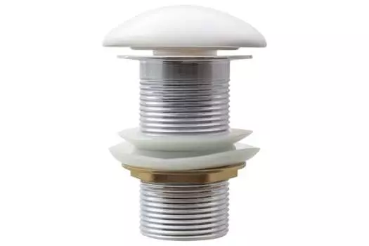 Выпуск - донный клапан для умывальника 1.1/4", клик-клак без перелива (белая керамич. крышка), MP