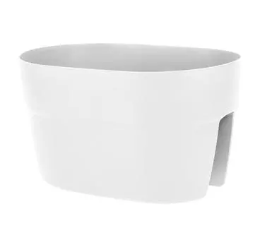 Ящик балконный на перила InGreen Villa de Fiori, двусторонний, 40см, 12л, фиксаторы, белоснежный жас