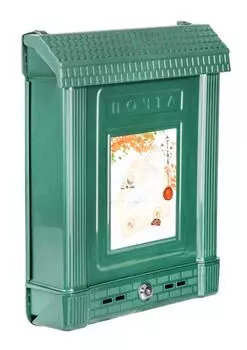 Ящик почтовый пласт. "Декор" с замком, зеленый