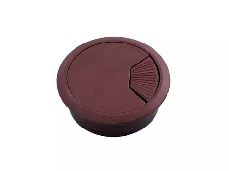 Заглушка на отверстие для проводов, пластмассовая, коричневая, 1 шт.