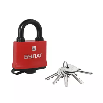 Замок навесной БУЛАТ ВС 1-П54 ПЛ всепогодный 5 кл. d=8,6мм
