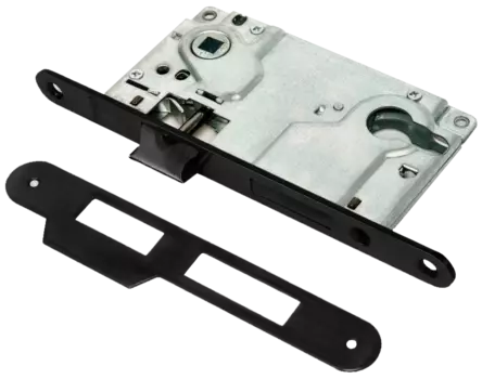 Замок РЕНЦ 1 ригель и защелка, с подшипниками, черный
